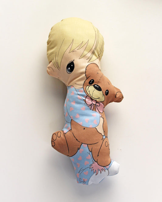 Vintage-Inspired Doll Pillows Set of 2 – Boy & Girl Pillows, Nursery Decor, Plush Accent