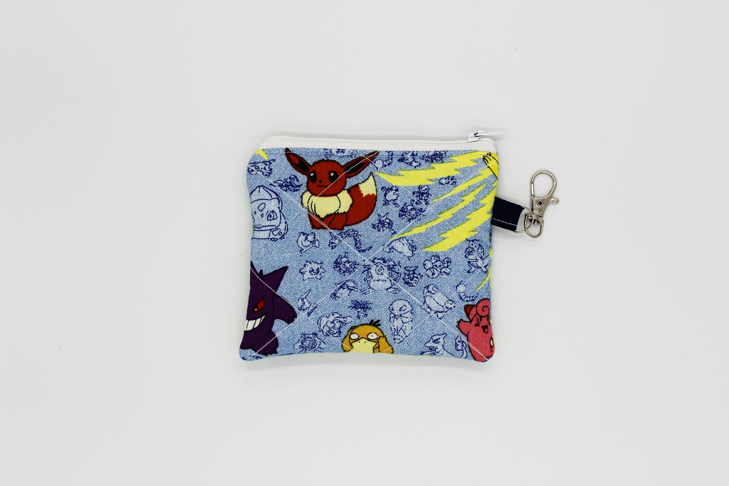 Quilted Coin Pouch/Keychain Wallet for Pokemon Fans