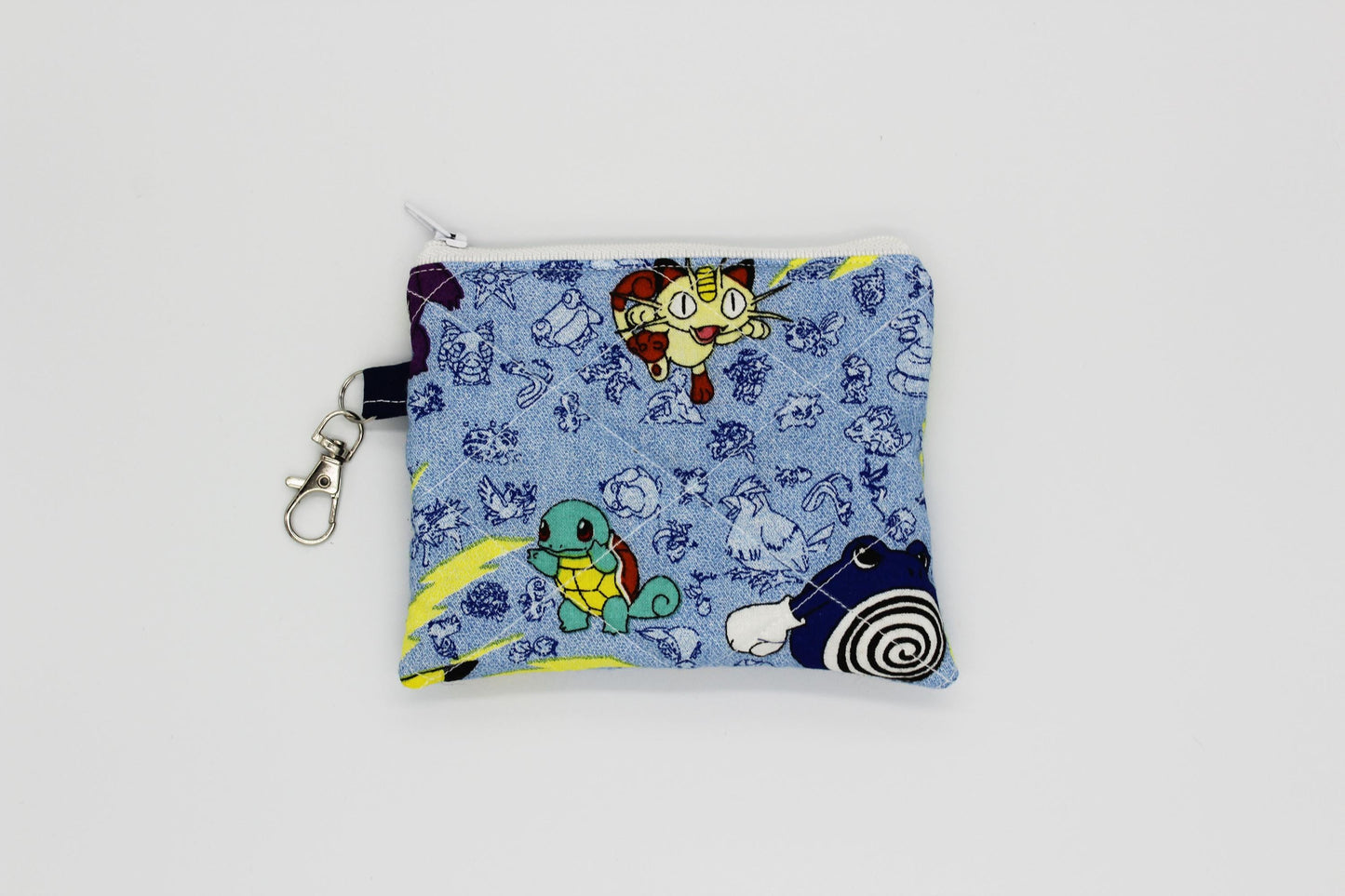 Quilted Coin Pouch/Keychain Wallet for Pokemon Fans