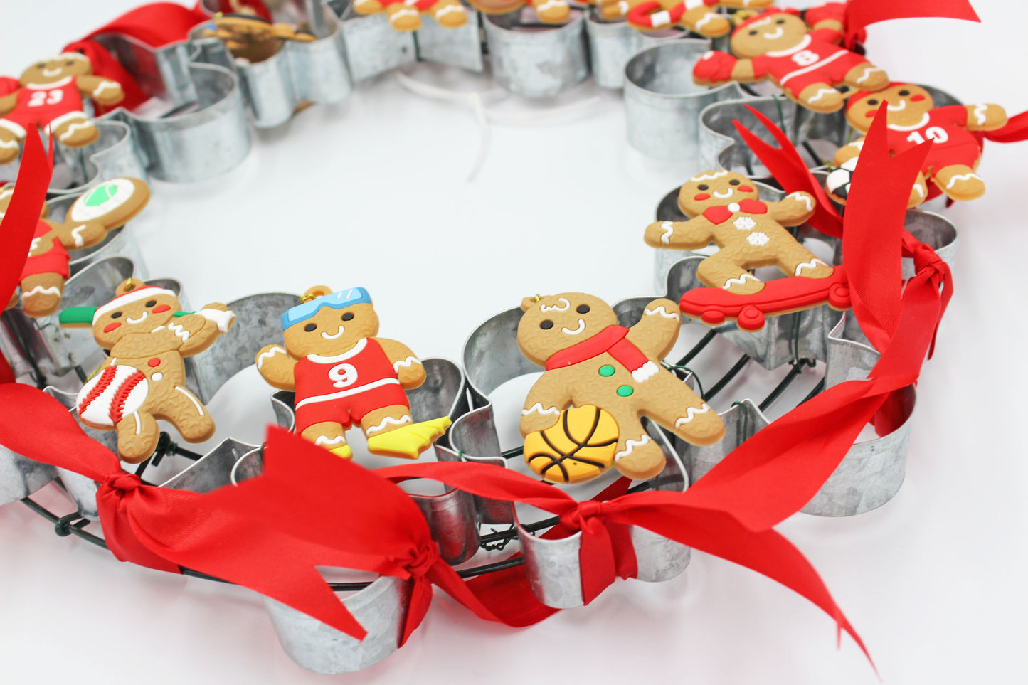 Gingerbread Sports Cookie Cutter Wreath