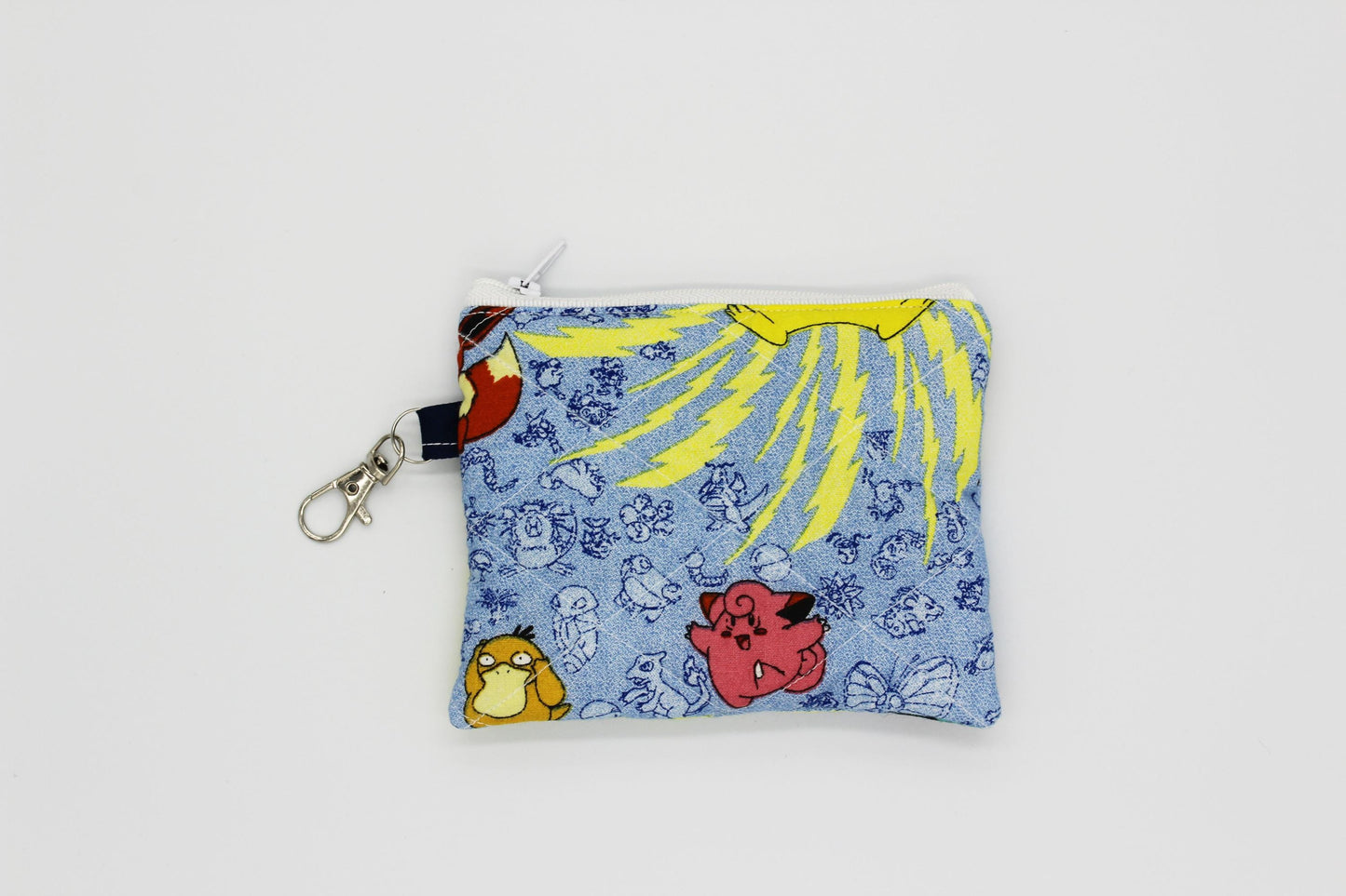 Quilted Coin Pouch/Keychain Wallet for Pokemon Fans