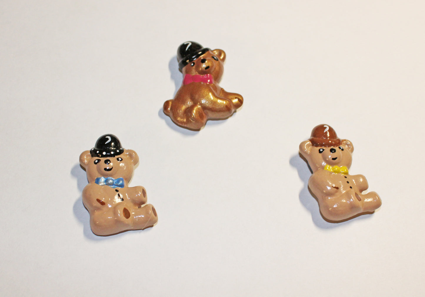 Set of 3 Cute Ceramic Bear Magnets – Handmade Animal Fridge Magnets
