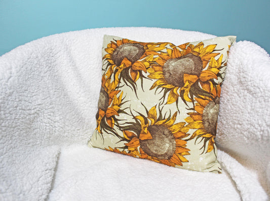 Canvas Sunflower Decorative Pillow