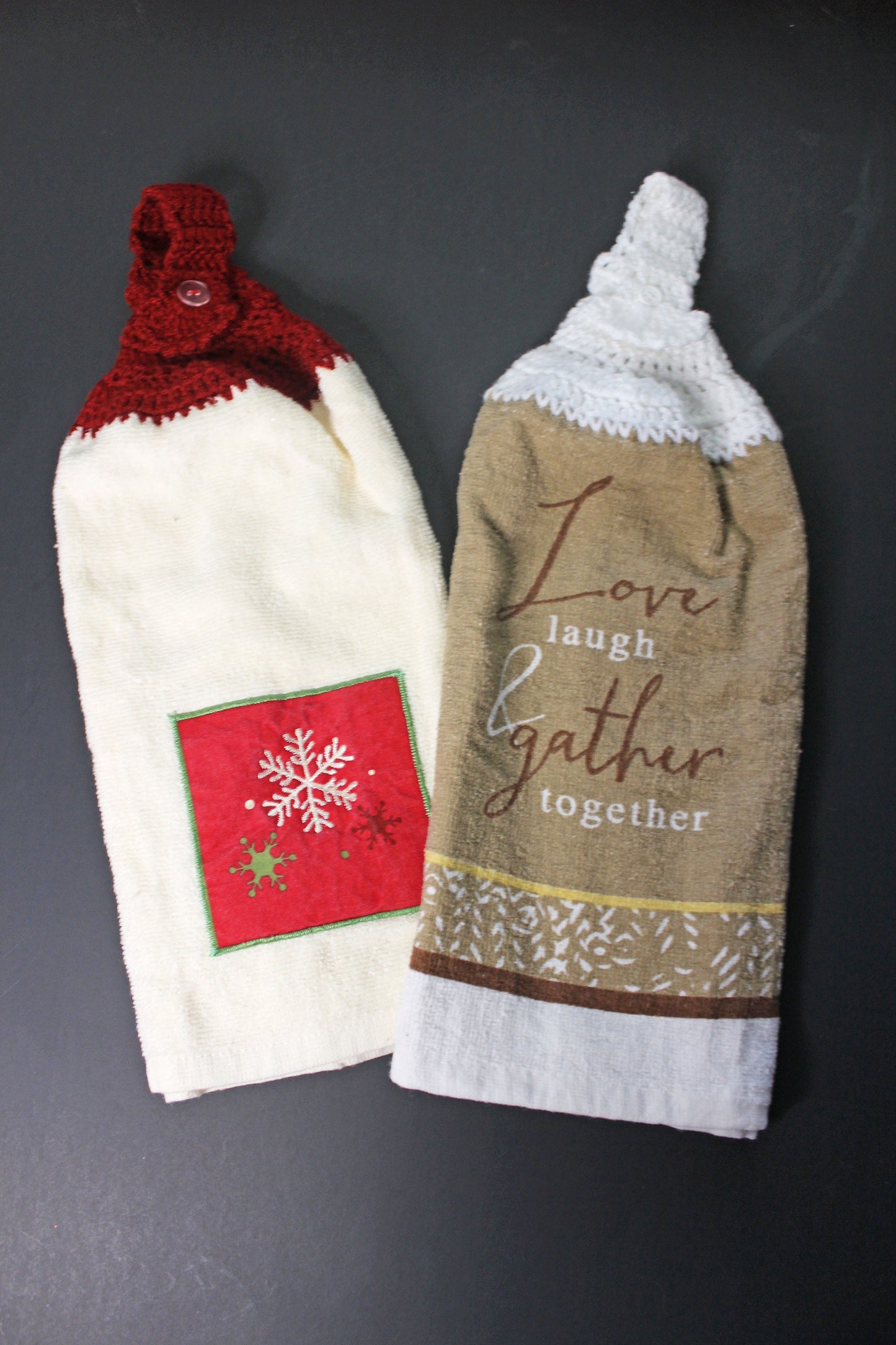 Hanging Christmas Crochet Dish Towel