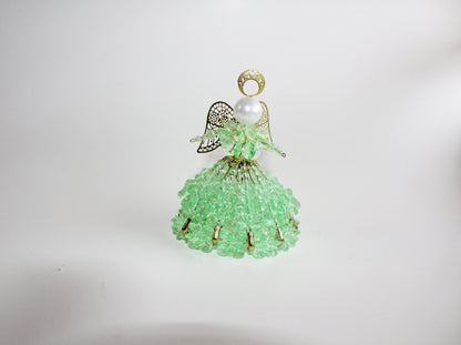 Green Beaded Holiday Angel