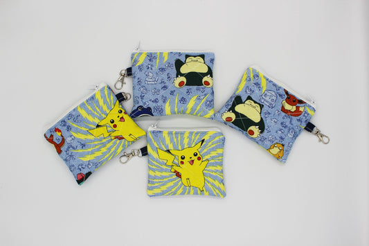 Quilted Coin Pouch/Keychain Wallet for Pokemon Fans
