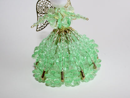 Green Beaded Holiday Angel