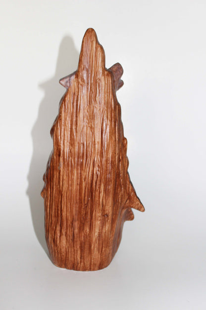 Ceramic Indian & Wolf Carving