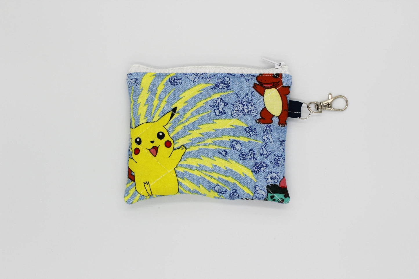 Quilted Coin Pouch/Keychain Wallet for Pokemon Fans
