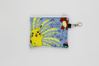 Quilted Coin Pouch/Keychain Wallet for Pokemon Fans