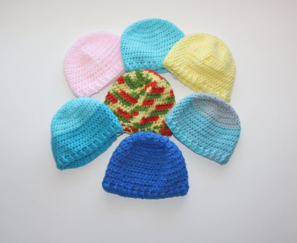 Crocheted Newborn Beanie/Stocking Hat