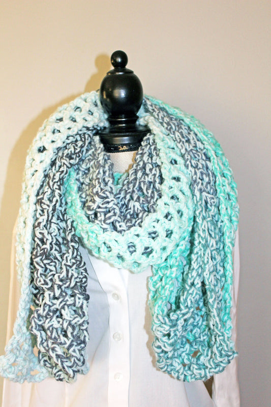 Long Soft Crocheted Scarf