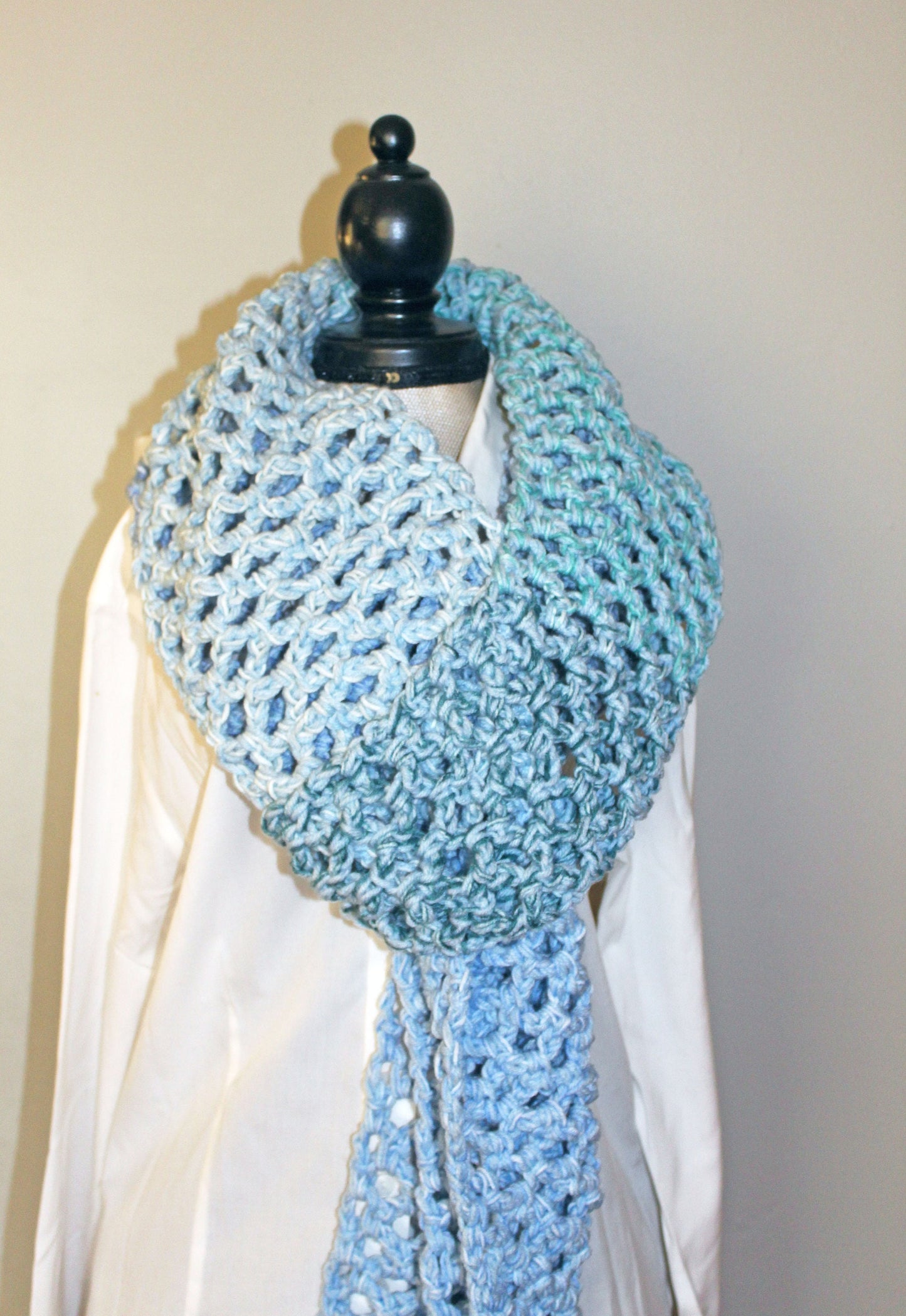 Long Soft Crocheted Scarf