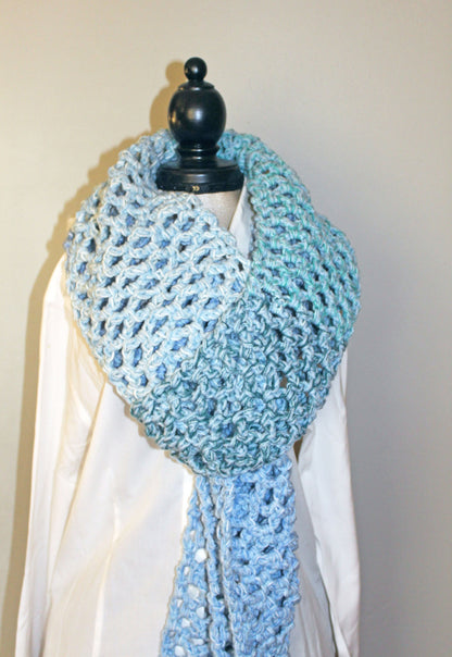 Long Soft Crocheted Scarf