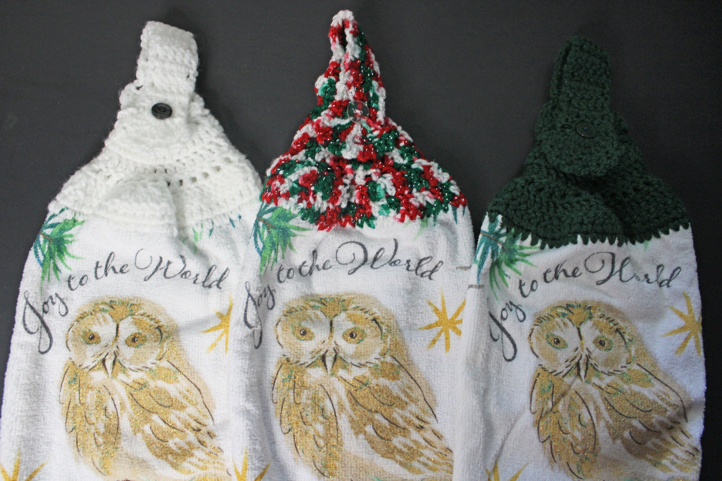 Hanging Christmas Crochet Dish Towel