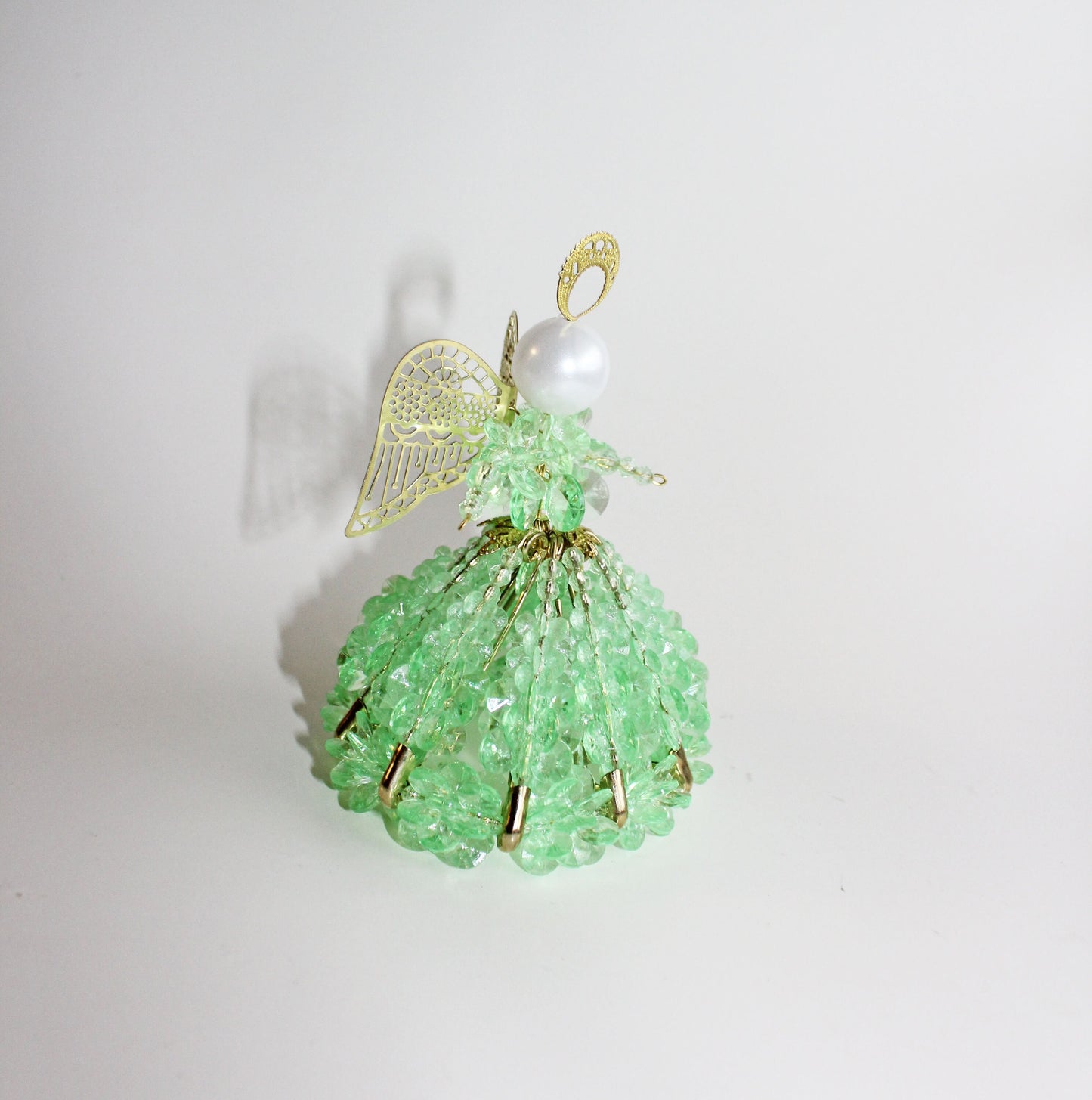 Green Beaded Holiday Angel