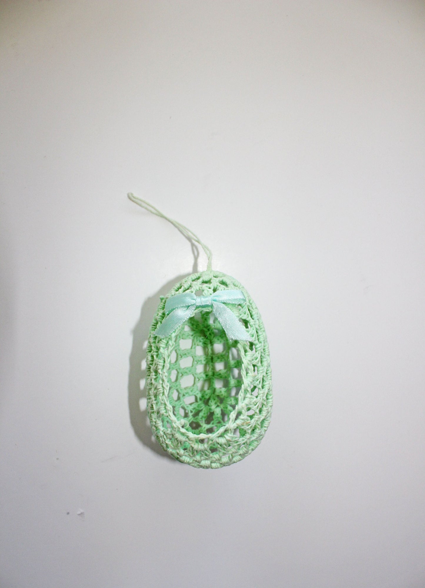 Mint Crocheted Egg Ornament