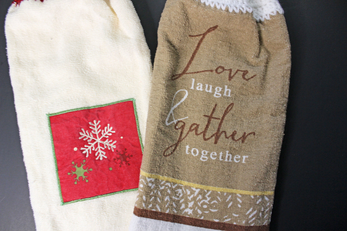 Hanging Christmas Crochet Dish Towel