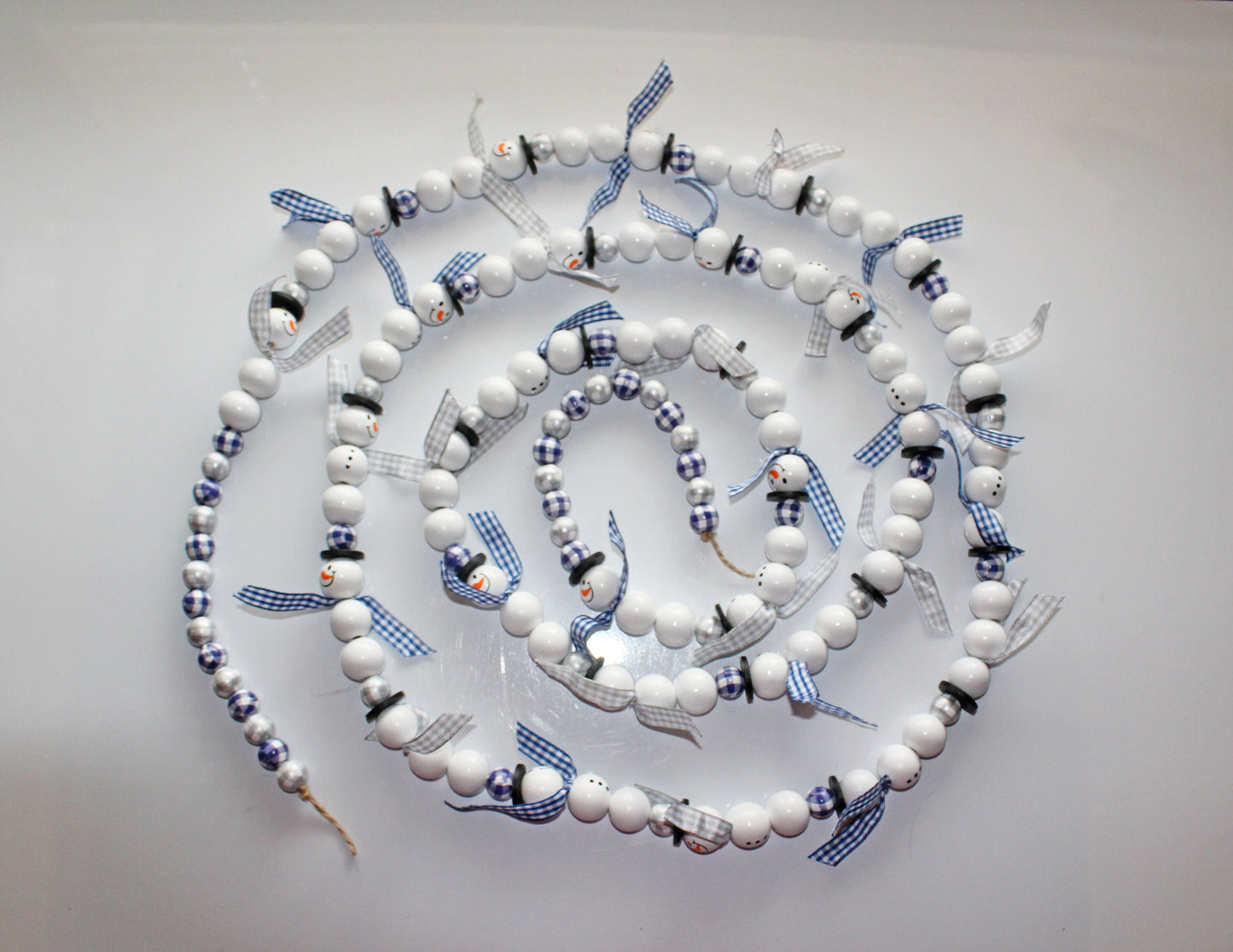 Wooden Bead Snowman Garland