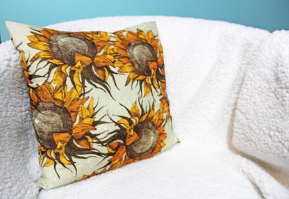Canvas Sunflower Decorative Pillow