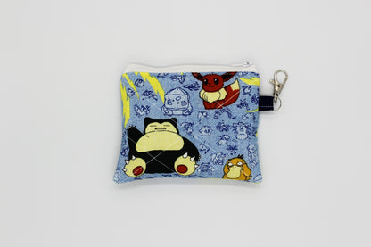 Quilted Coin Pouch/Keychain Wallet for Pokemon Fans