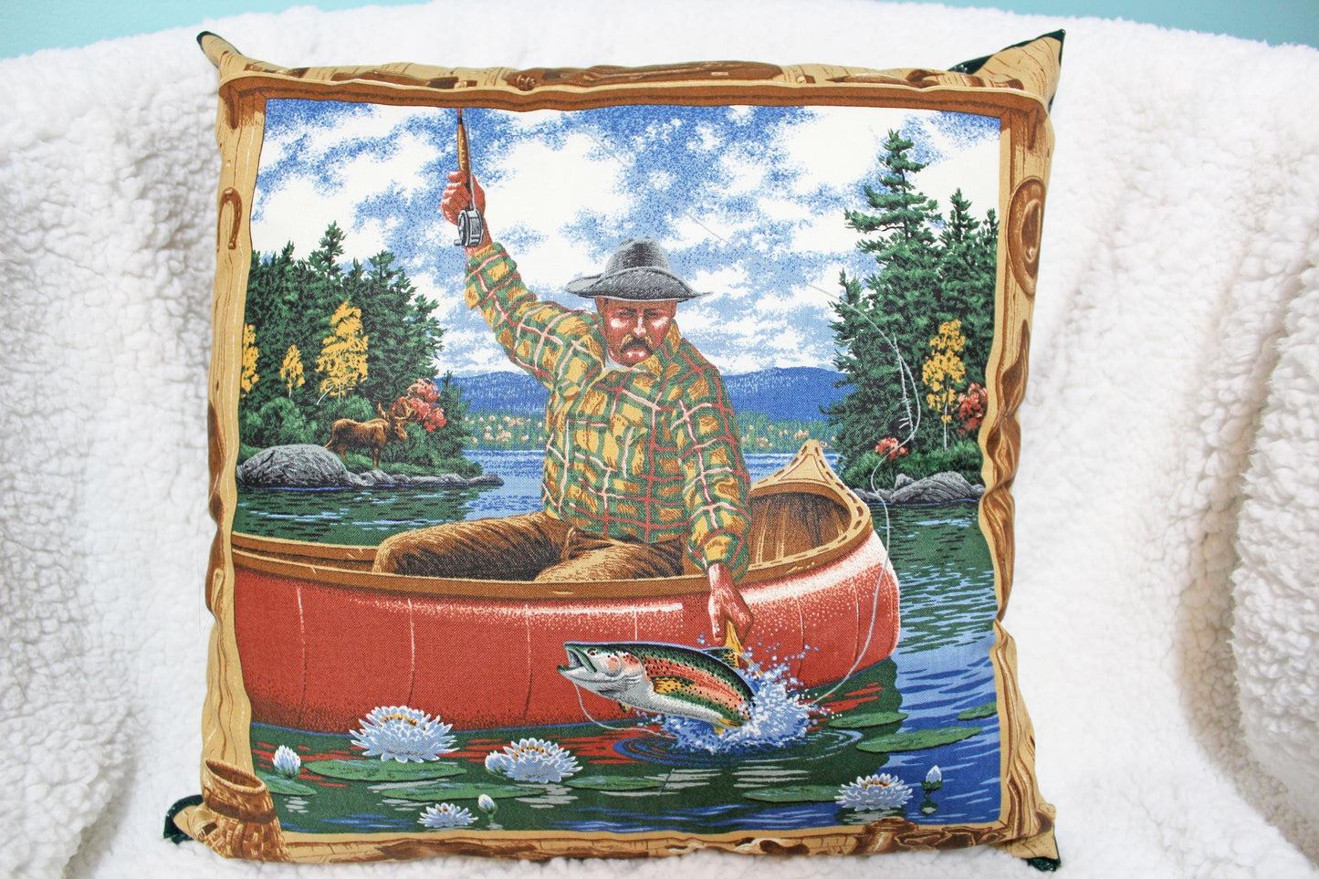 Decorative Fishing Pillow for Man Cave