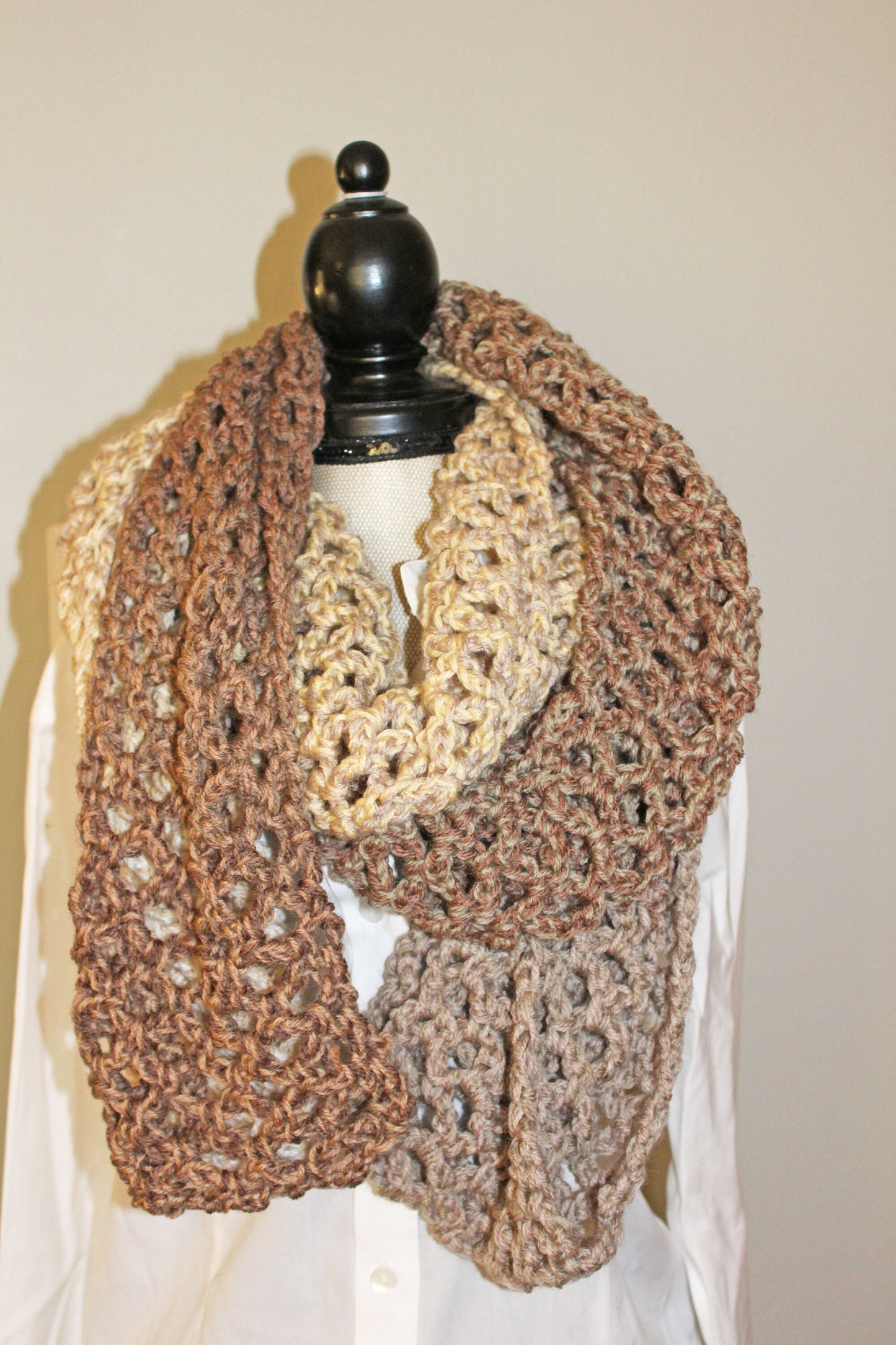 Long Soft Crocheted Scarf