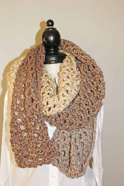 Long Soft Crocheted Scarf