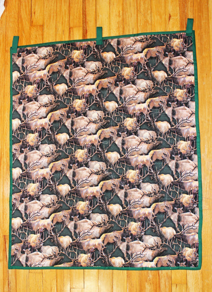 Rustic Quilted Elk Wall Hanging | Cabin Decor | Hunting Lodge & Man Cave Wall Décor