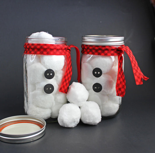 Snowball Fight in a Jar – Indoor Fun with Cotton Snowballs, Quart Glass Jar, Winter Game for All Ages