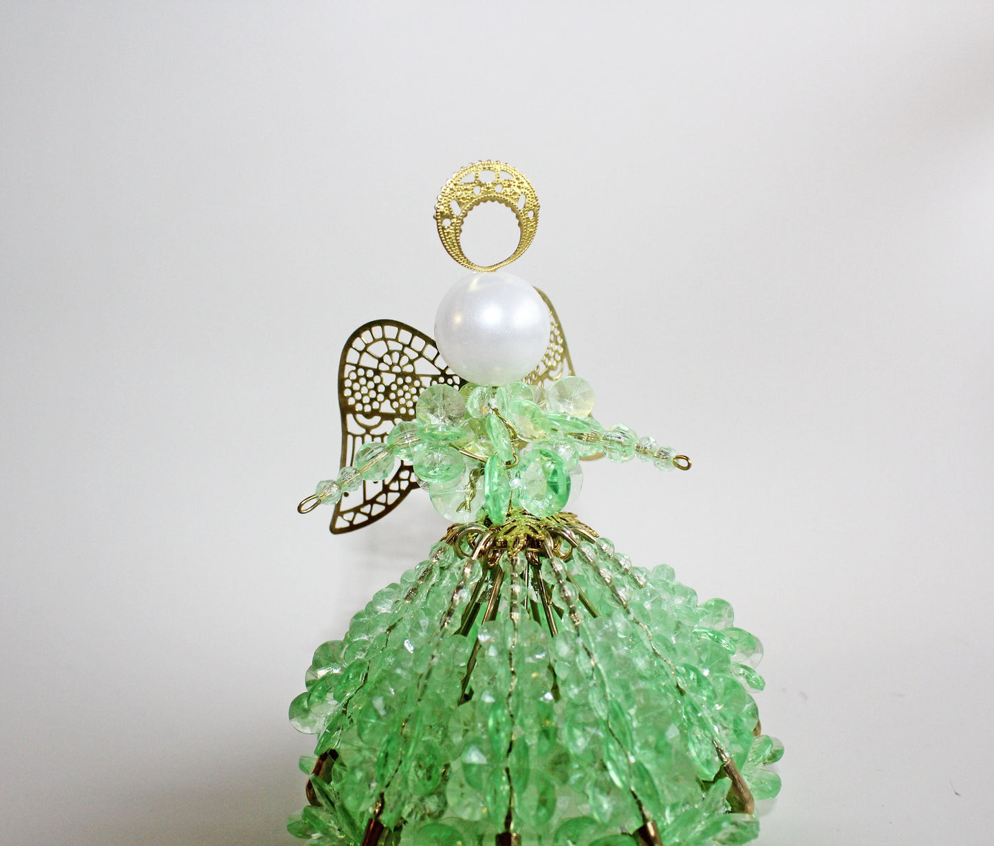 Green Beaded Holiday Angel