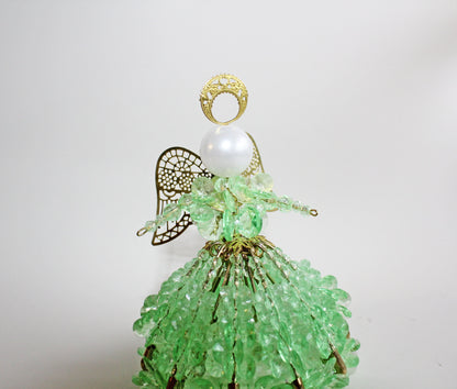 Green Beaded Holiday Angel