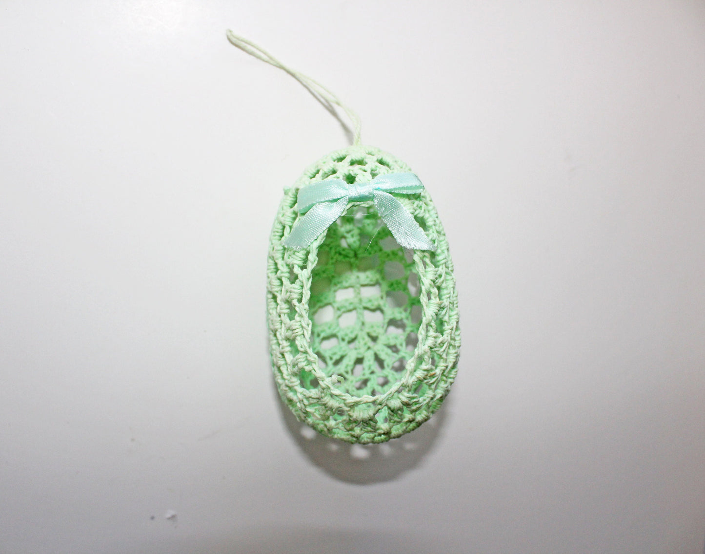 Mint Crocheted Egg Ornament