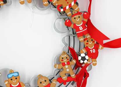 Gingerbread Sports Cookie Cutter Wreath