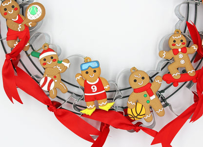 Gingerbread Sports Cookie Cutter Wreath
