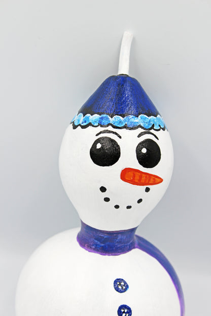 Hand Painted Snowman Gourd Decor – Cute Winter Decoration – One of a Kind Handmade Decor – Unique Artisan Gift (Copy)