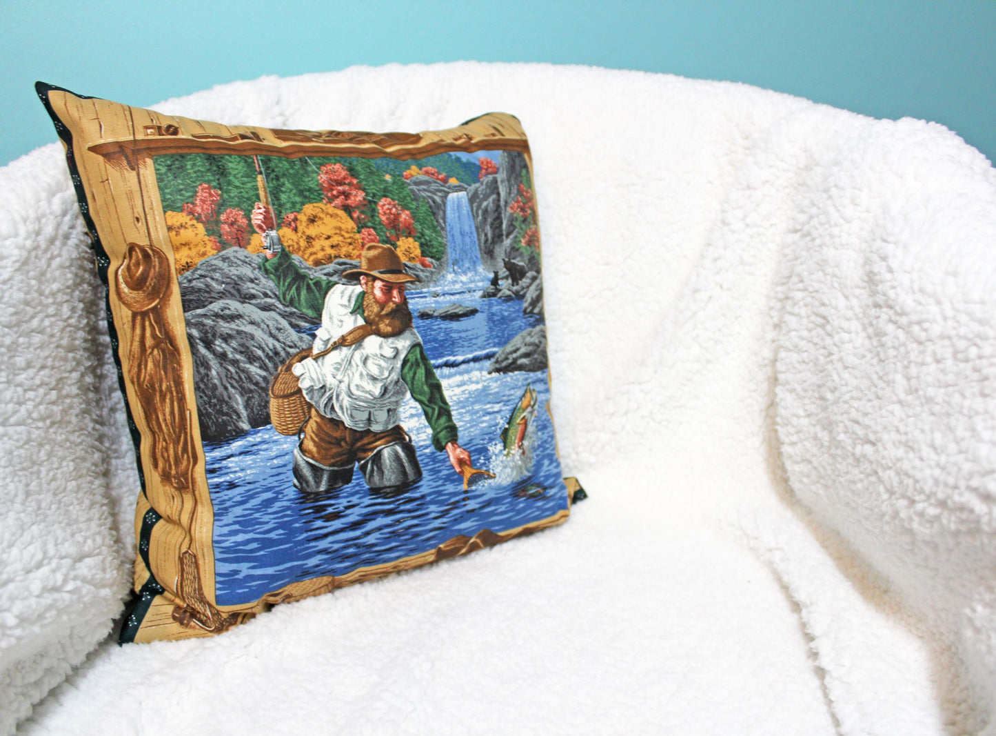 Decorative Fishing Pillow for Man Cave
