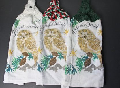 Hanging Christmas Crochet Dish Towel