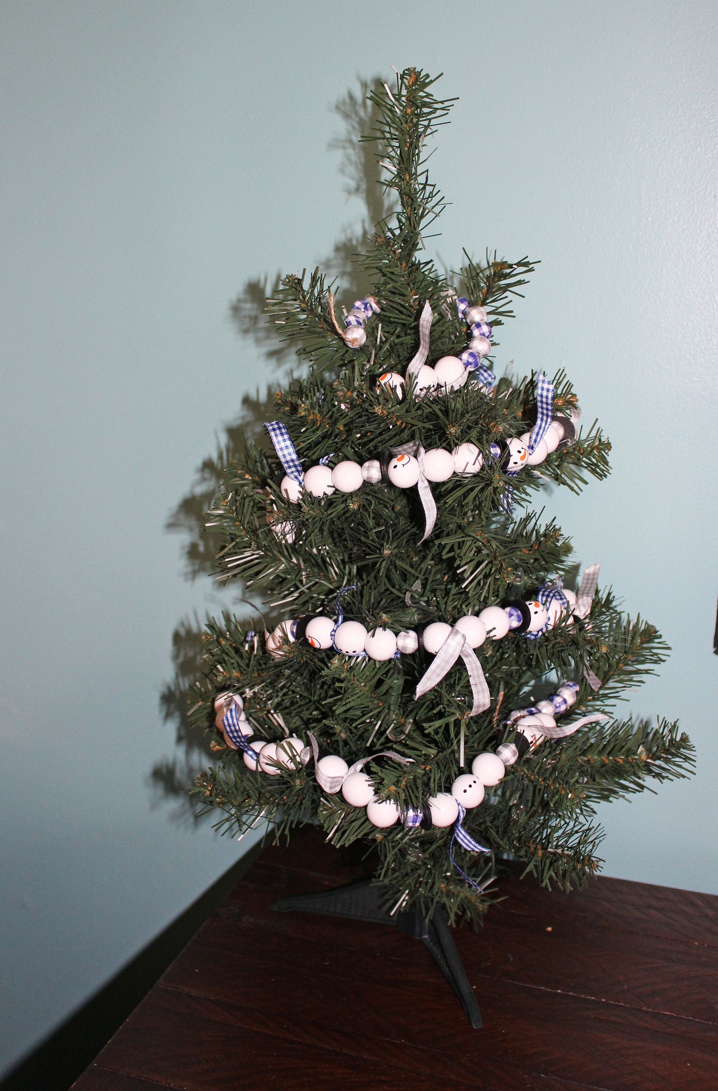 Wooden Bead Snowman Garland
