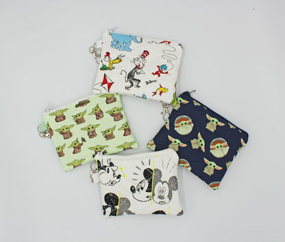 Character Quilted Coin Pouch/Keychain Wallet