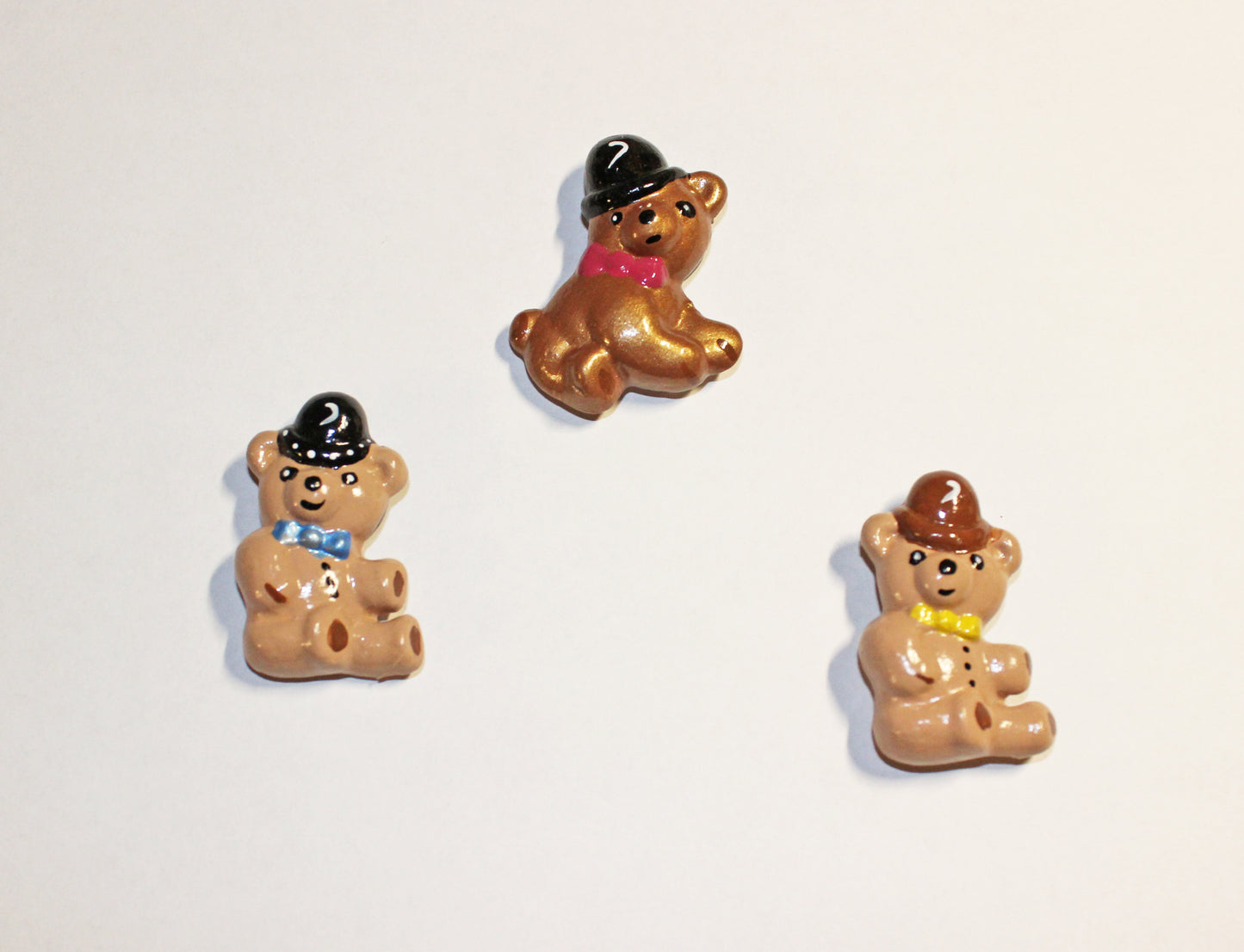 Set of 3 Cute Ceramic Bear Magnets – Handmade Animal Fridge Magnets