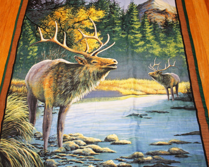 Rustic Quilted Elk Wall Hanging | Cabin Decor | Hunting Lodge & Man Cave Wall Décor