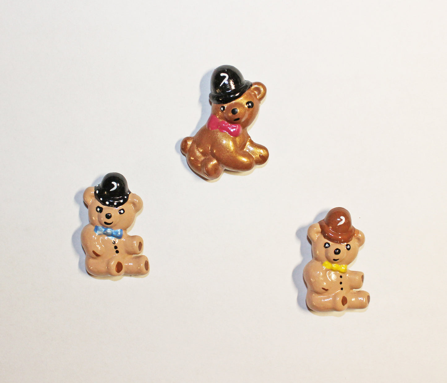 Set of 3 Cute Ceramic Bear Magnets – Handmade Animal Fridge Magnets