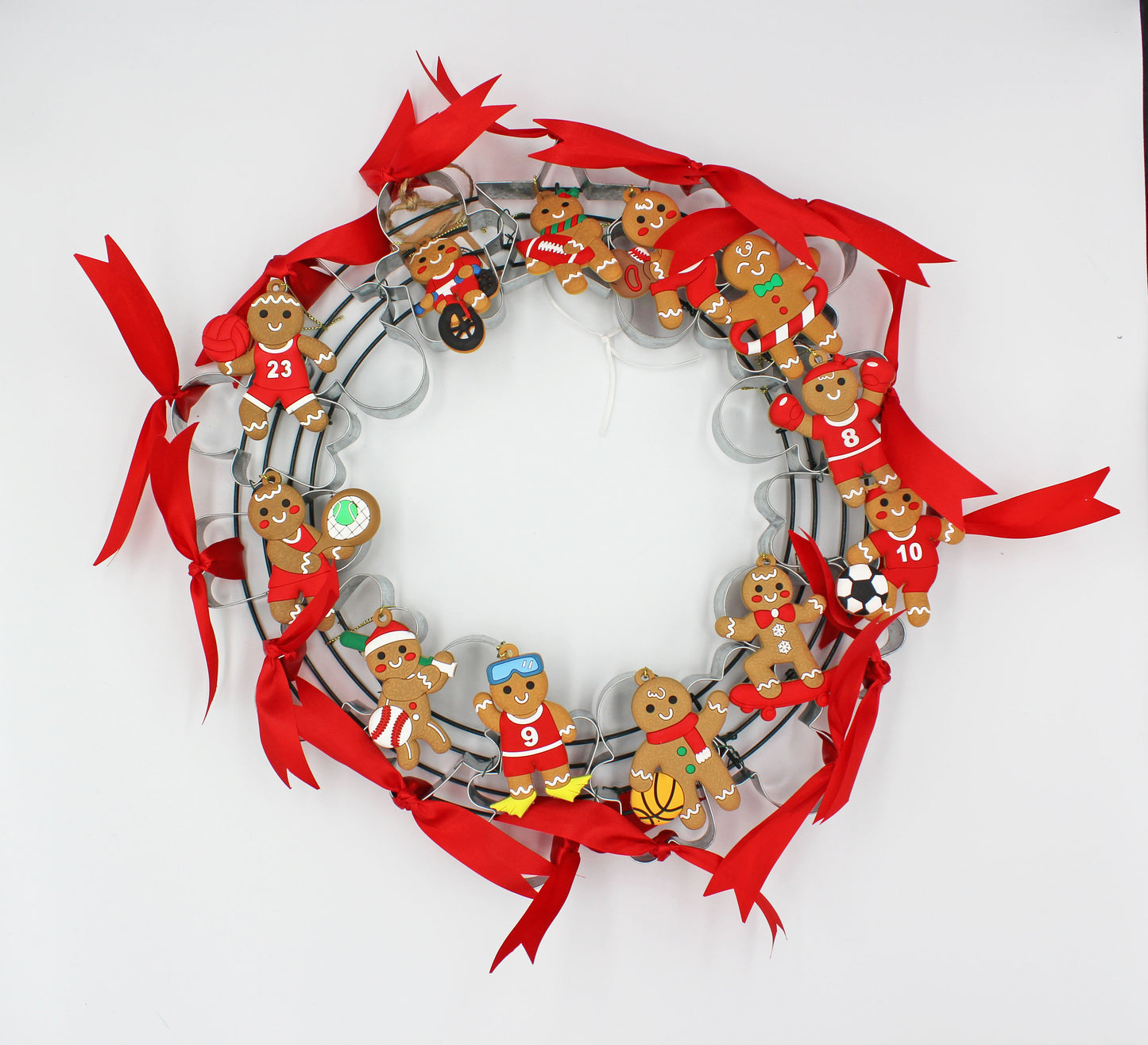 Gingerbread Sports Cookie Cutter Wreath