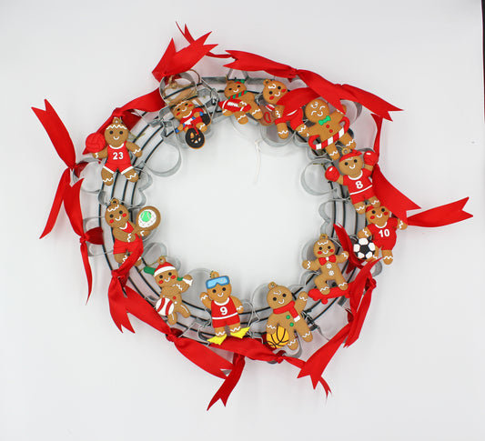 Gingerbread Sports Cookie Cutter Wreath