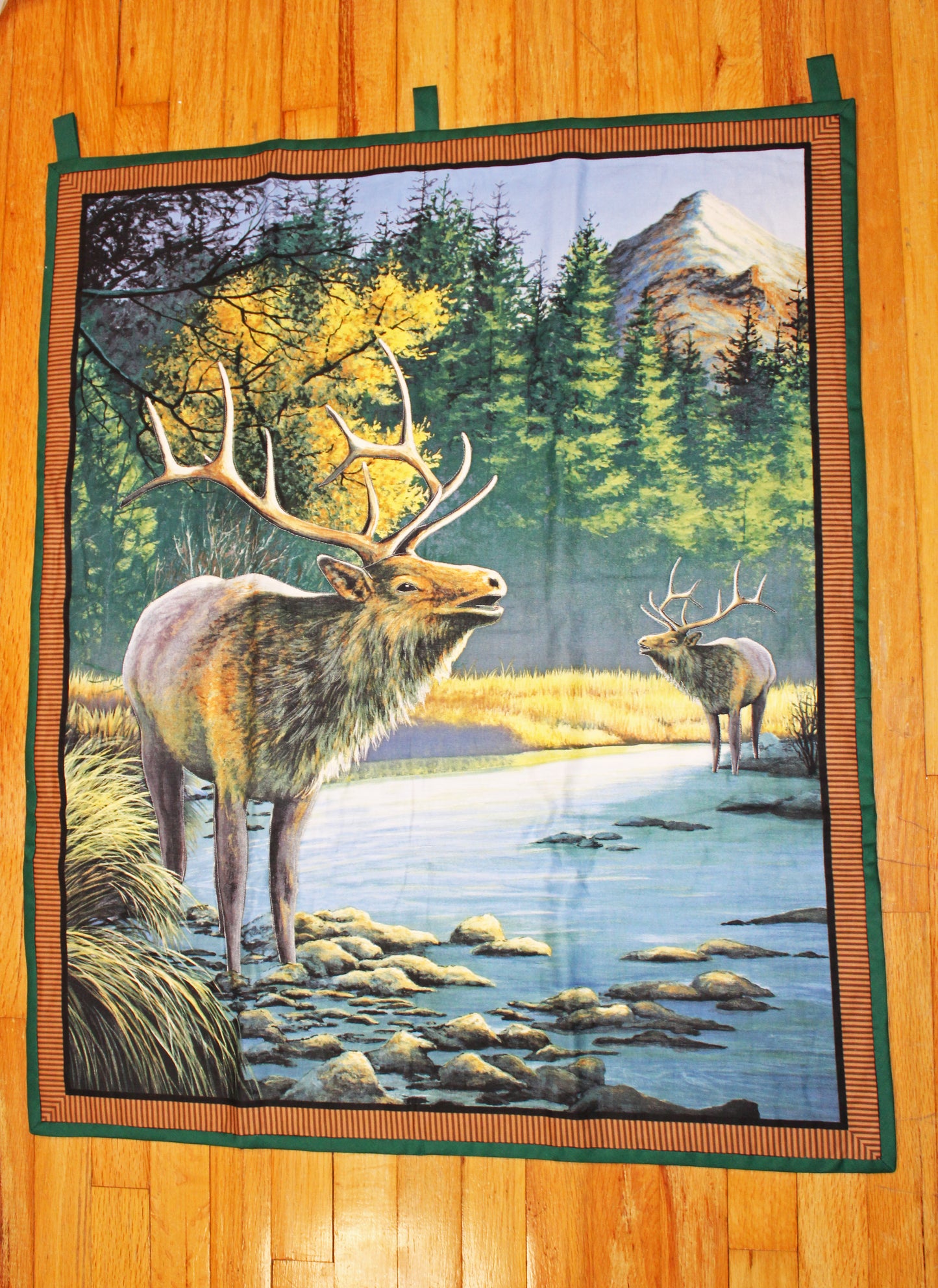 Rustic Quilted Elk Wall Hanging | Cabin Decor | Hunting Lodge & Man Cave Wall Décor